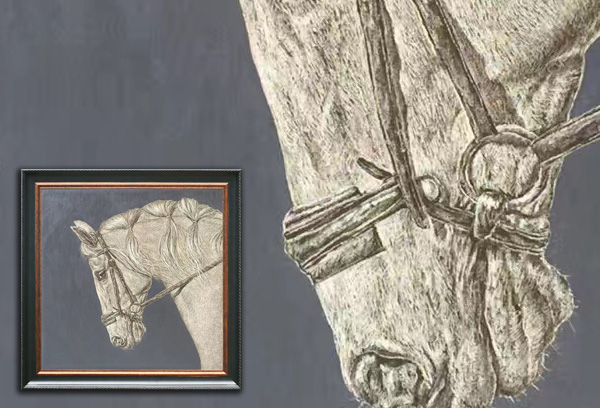 Custom Scratchboard Horse Portrait