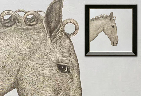 Scratchboard Horse Portrait