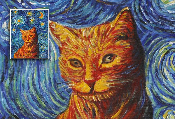 Cat Portrait in van Gogh Style