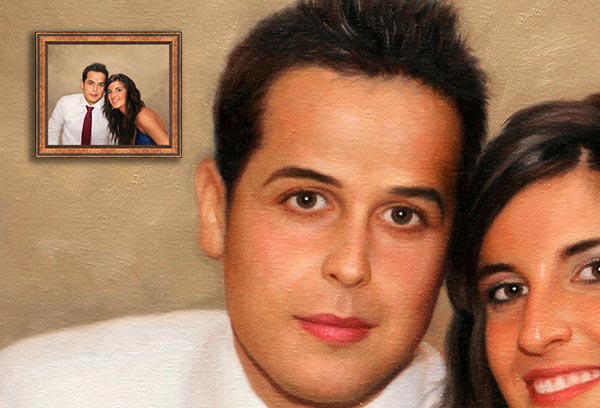 Couples Portrait with Solid Background