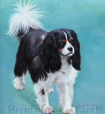 Dog Portrait with Wood Frame