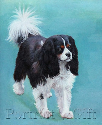 Dog Portrait with Wood Frame