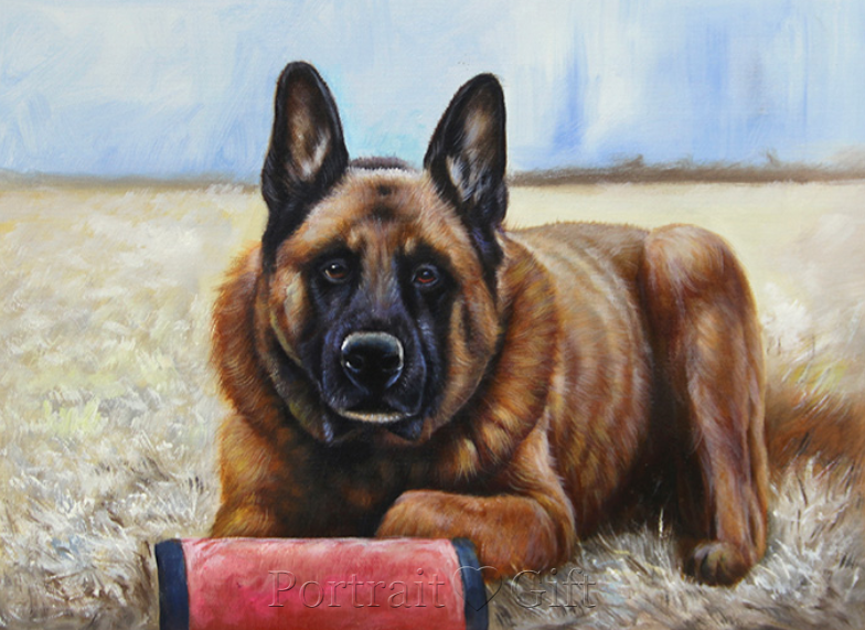 Strong Dog Portrait Painting