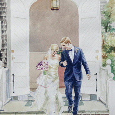 Watercolor Wedding Portrait