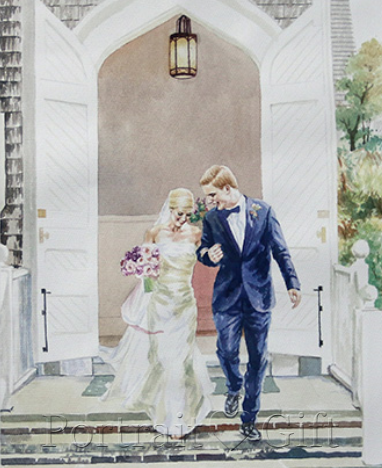 Watercolor Wedding Portrait