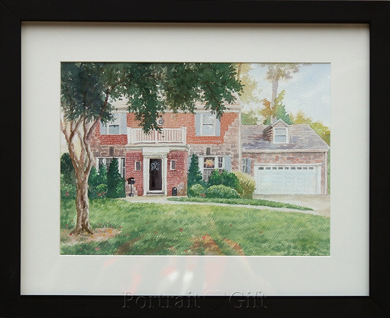 Framed House Watercolor