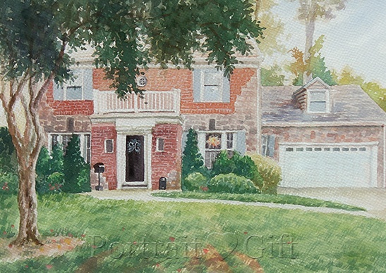 Framed House Watercolor