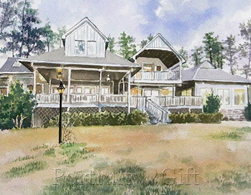 House Watercolor Painting from Photo