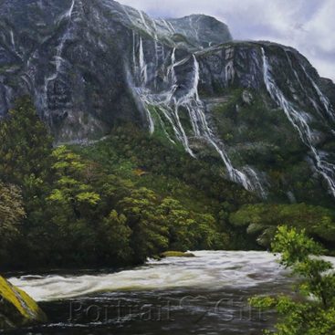 Waterfall Landscape Oil Painting
