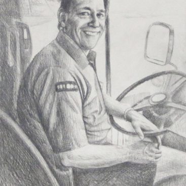 Male Driver Pencil Sketch