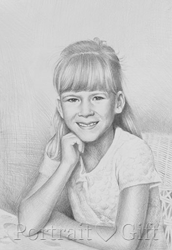 Little Girl Sitting at the Table