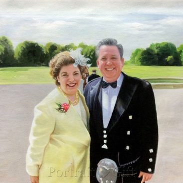 Couple in a Outdoor Wedding Party