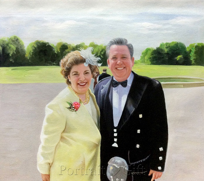 Couple in a Outdoor Wedding Party