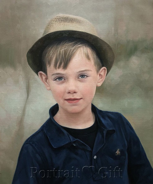 The Little Boy Wearing a Hat