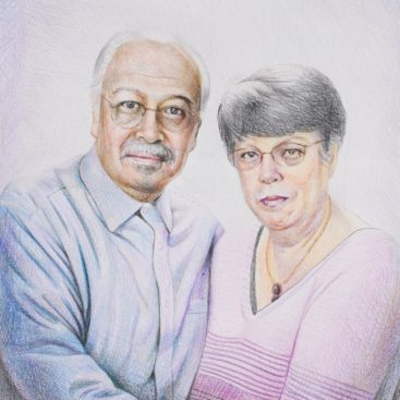 Senior Couple Wearing Glasses