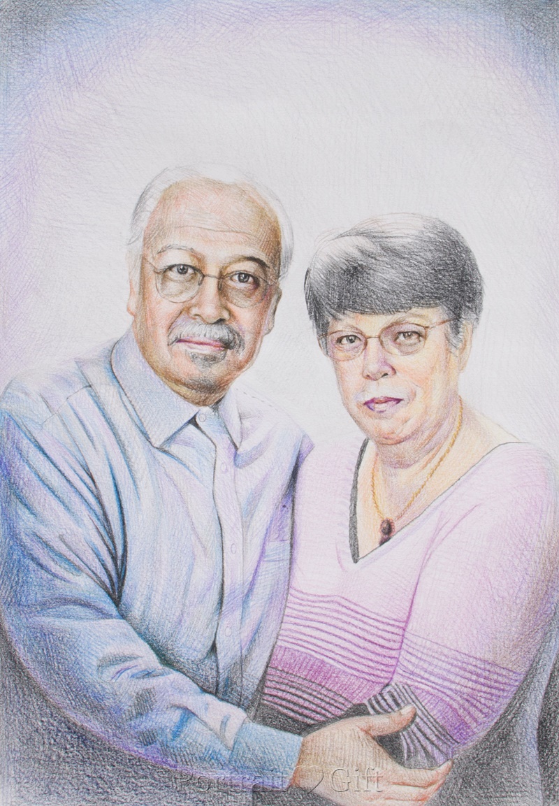 Senior Couple Wearing Glasses