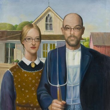 Couple Portrait Recreated from American Gothic
